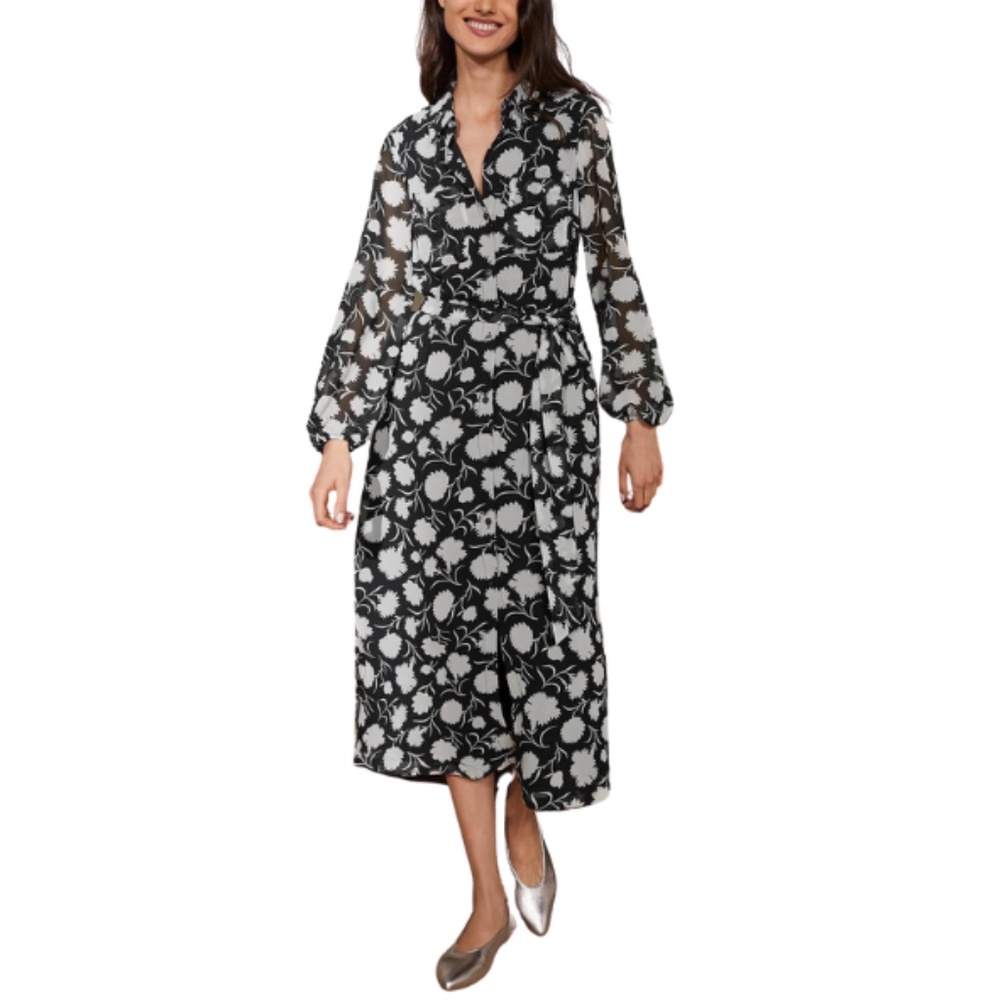 Boden Abigail Midi Shirt Dress Floral Size 6R